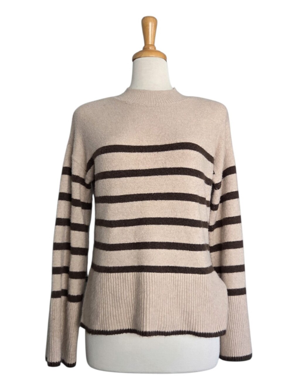 Francesca's Brown Striped Sweater Women's Size M